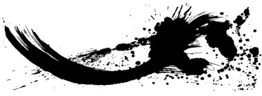 Mürekkep sıçraması. fırça darbesi illüstrasyonu.