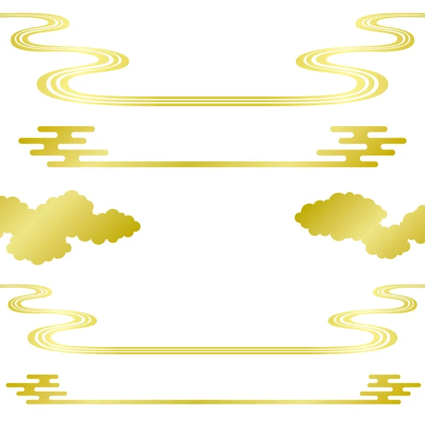 Title Frame Decorations Chinese Cloud Wave — Stock Vector