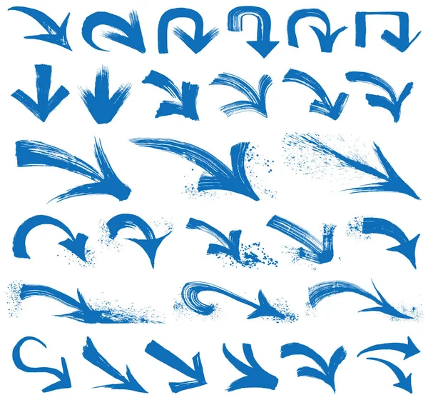 Flèche Vers Bas Jeu Flèches Vers Bas Illustration Dessinée Main — Image vectorielle