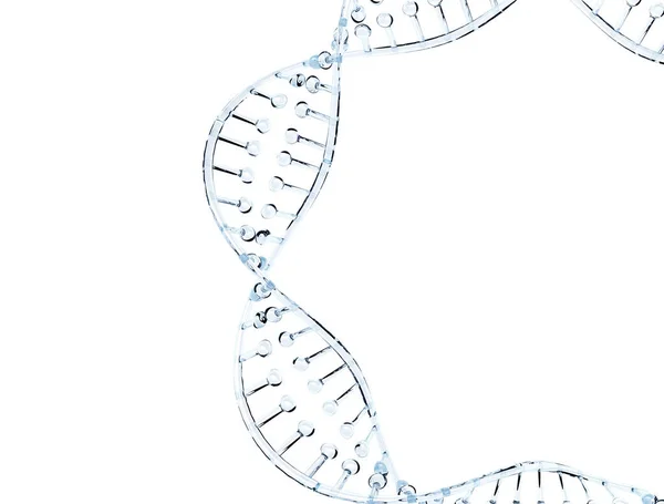 孤立在白色背景上的玻璃 Dna — 图库照片