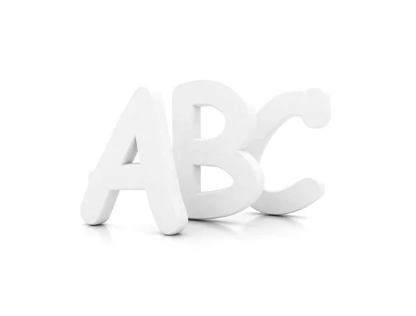 Weiße Abc Buchstaben Auf Weißem Hintergrund — Stockfoto