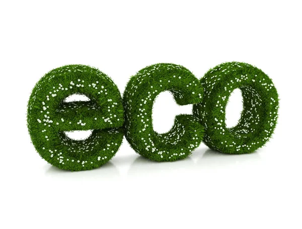 Eco Verde Erba Natura Testo — Foto Stock