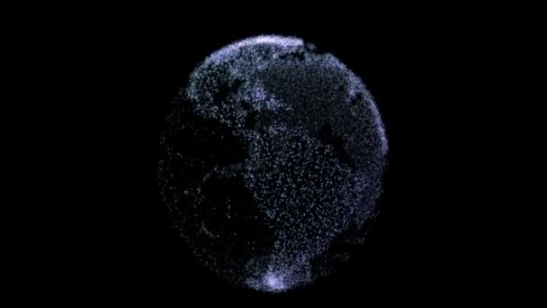 Monde Globe Numérique Points Connectés Boucle Transparente — Video