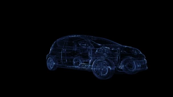 ワイヤー フレーム車のデザイン シームレスなループ — ストック動画