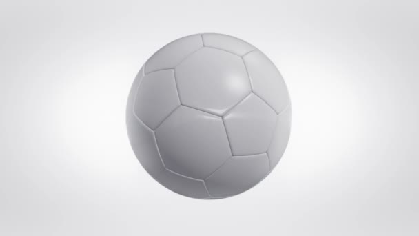 Περιστρεφόμενη Μπάλα Ποδοσφαίρου Άσπρη Περιστροφής Αδιάλειπτη Βρόχο — Αρχείο Βίντεο