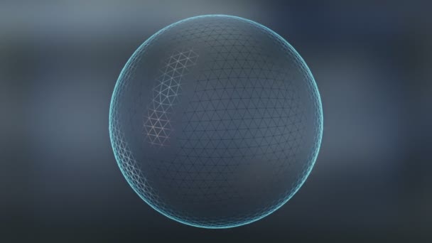 Wire Frame Sphere Rotating Seamless Loop — Stock Video