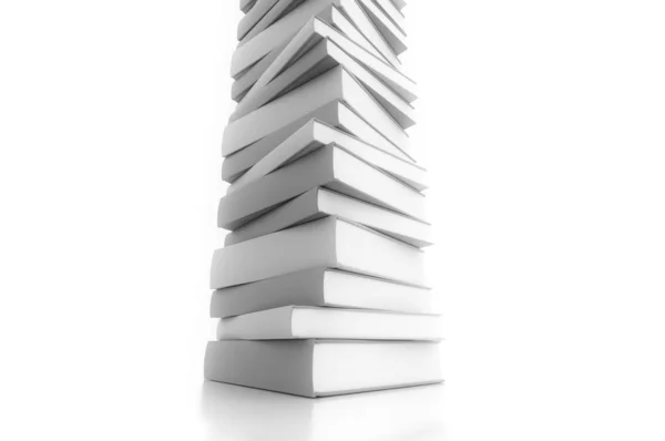 Books stacked on white background — Stock Photo, Image