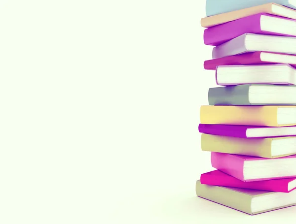Stapel multi kleurenboeken — Stockfoto