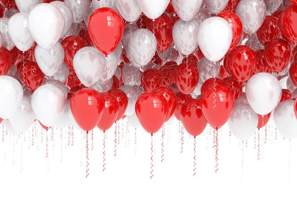 Luftballons Hintergrund rot und weiß — Stockfoto