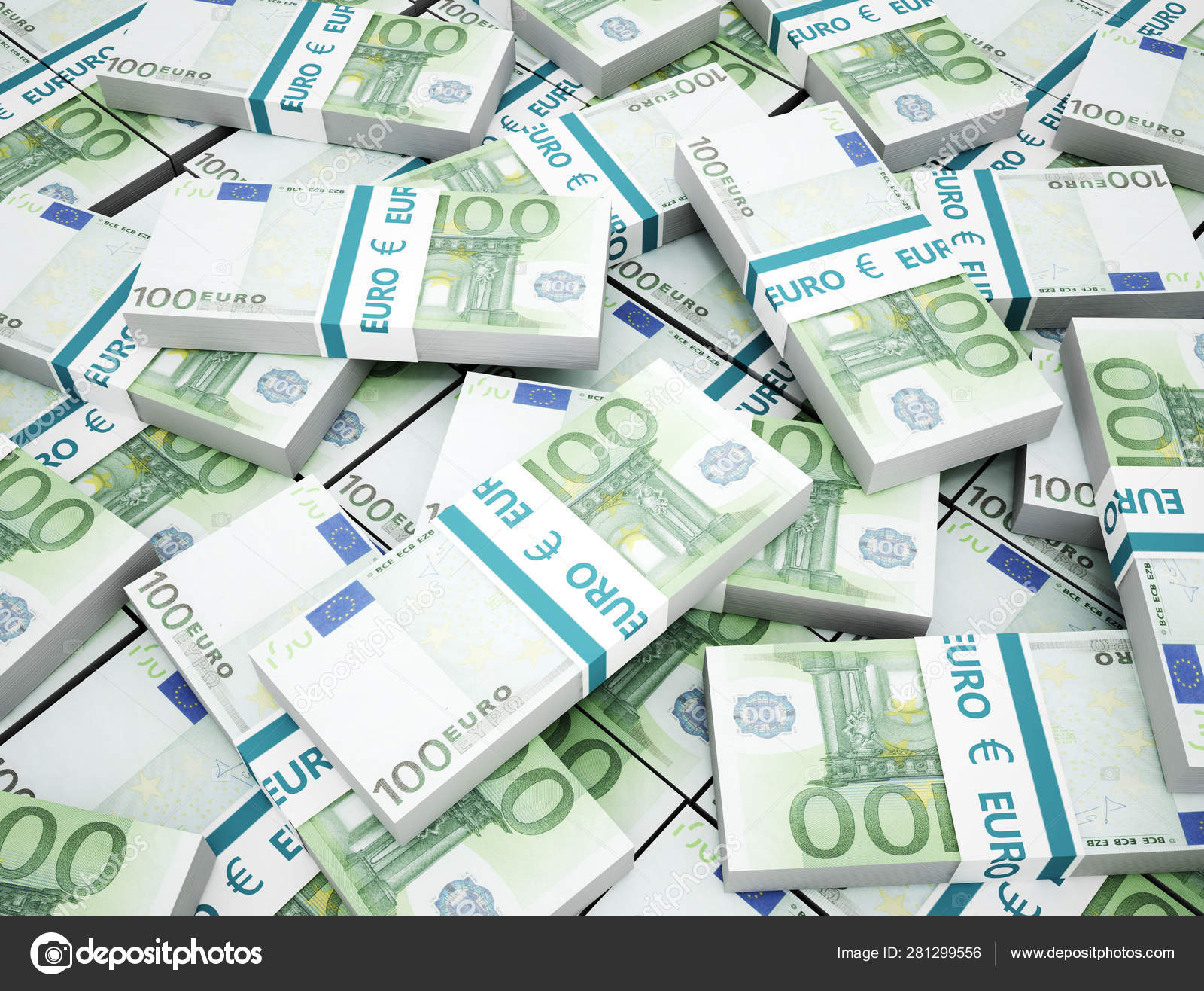 100 유로 지폐 돈 스택 — 스톡 에디토리얼 사진 © Jezper #281299556