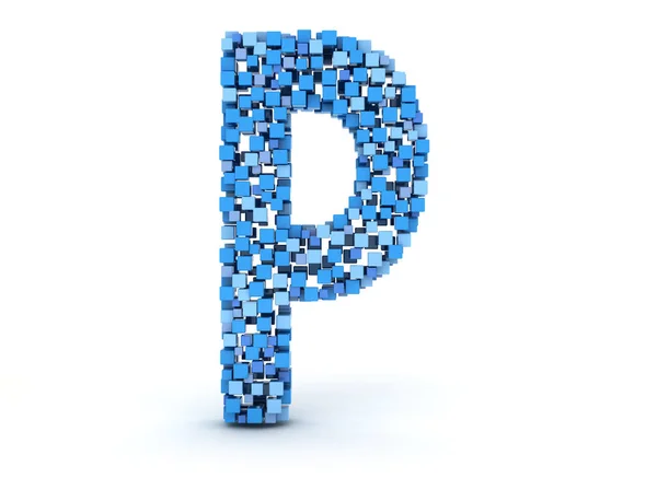 3D літера P побудована з кубиків — стокове фото