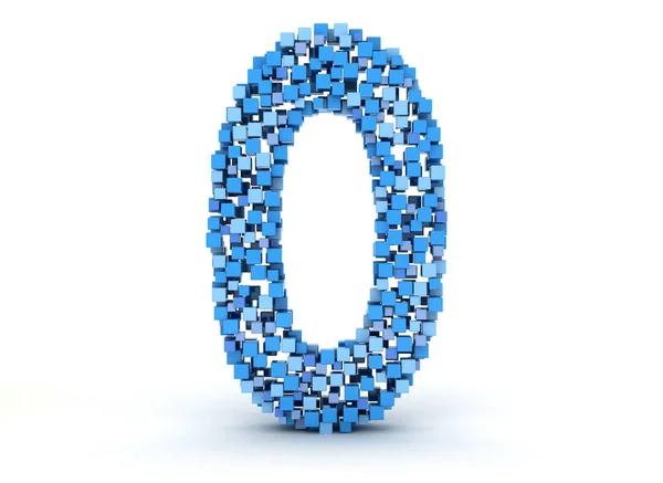 3D bokstaven o bygga av kuber — Stockfoto