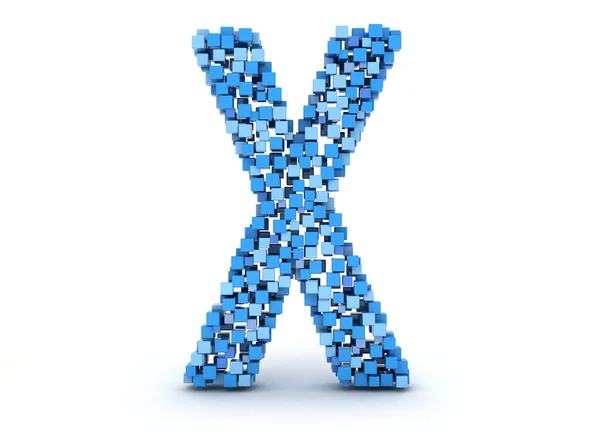 3D-brief x uit bouw van kubussen — Stockfoto