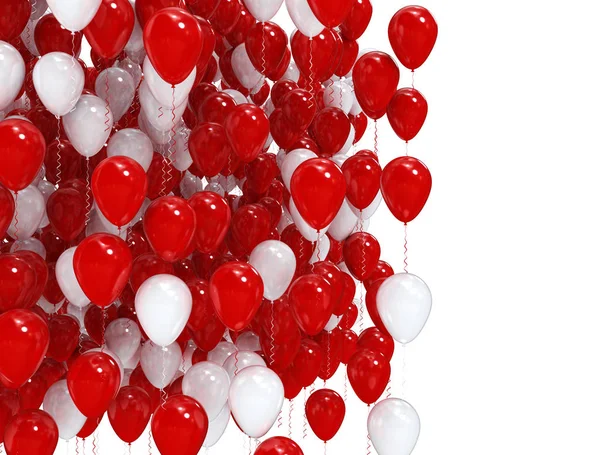 Globos de fiesta rojos y blancos —  Fotos de Stock