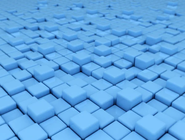 Superficie astratta blu cubi 3D — Foto Stock