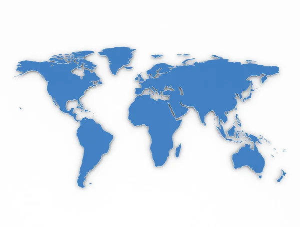 Blue outlines 3d world map — Stock Photo, Image