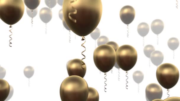 Golden Balloons Celebration Background — Stock Video