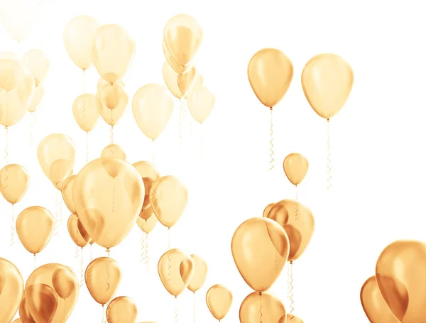 Golden orange party celebration balloons — Stock Photo, Image
