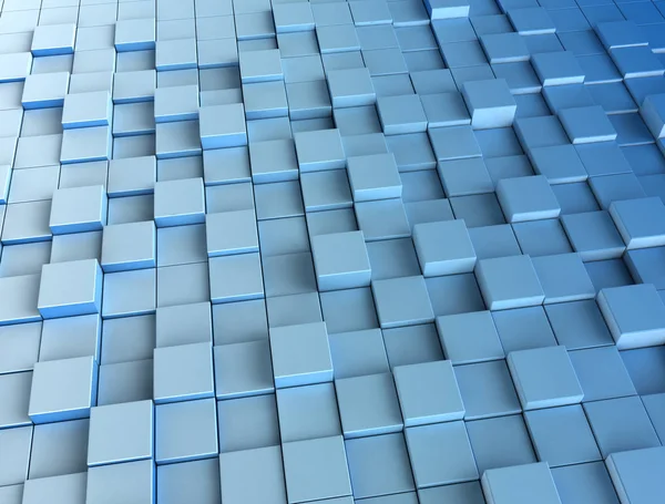 Cubos azules 3d. 3d renderizar imagen de fondo — Foto de Stock