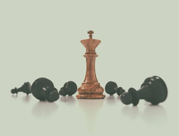 Concepto de negocio de ajedrez, líder y éxito — Foto de Stock
