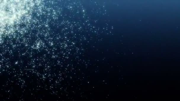 微粒蓝色散景尘土抽象轻的运动标题电影背景圈 — 图库视频影像