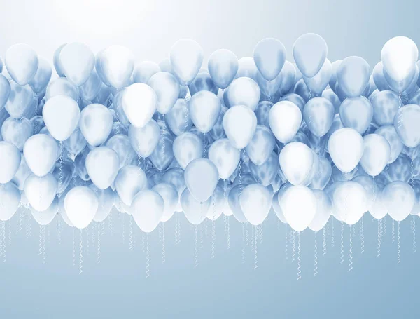 Blue and white balloons — Stock Photo, Image