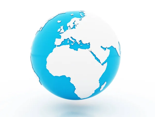 Globe Met Lichte Schaduw Geïsoleerd Witte Achtergrond — Stockfoto