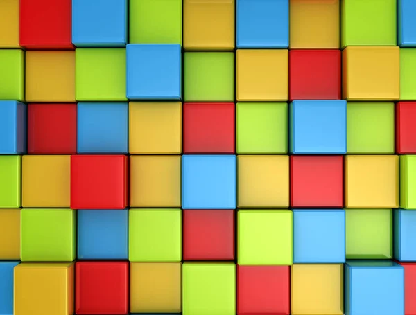 Gekleurde Kubussen Achtergrond Kleurrijke Dozen — Stockfoto