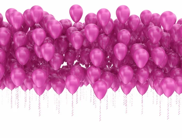 Rosa Party Luftballons Isoliert Auf Weißem Hintergrund — Stockfoto