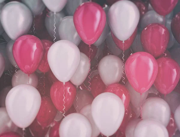 Balloons Pink White Background — Stock Photo, Image