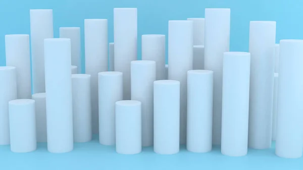 Abstract Background Tall White Render Cylinders — Stock Photo, Image