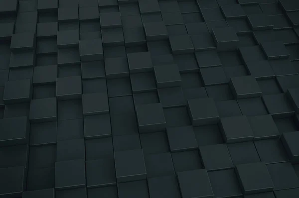 Черные Металлические Кубики Фон Рендеринг — стоковое фото