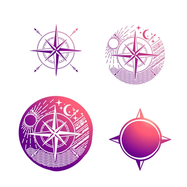 Vintage Compass Set — Stock Vector