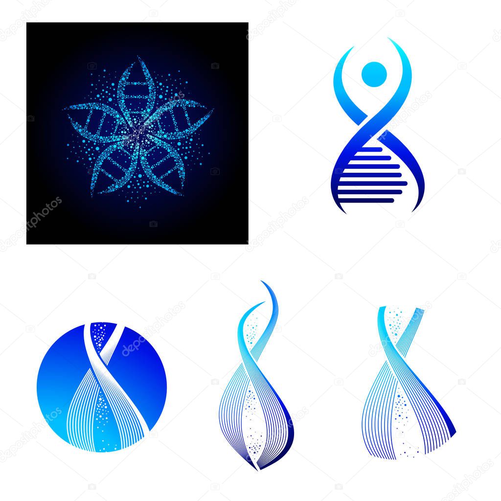 Abstract DNA sciennce helix logo collection