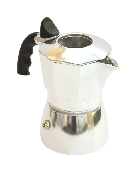 Upper Front Close Cover Moka Pot White Background — Stock Photo, Image