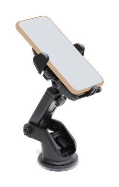 Beyaz arka planda şablon akıllı telefon ile tutucunun ön yüzü.