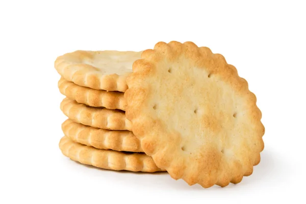 Ronde cookie close-up op een wit. Geïsoleerd — Stockfoto