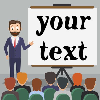 İşadamı metninizi yazabilirsiniz kurulu yakınındaki bir konferansta.