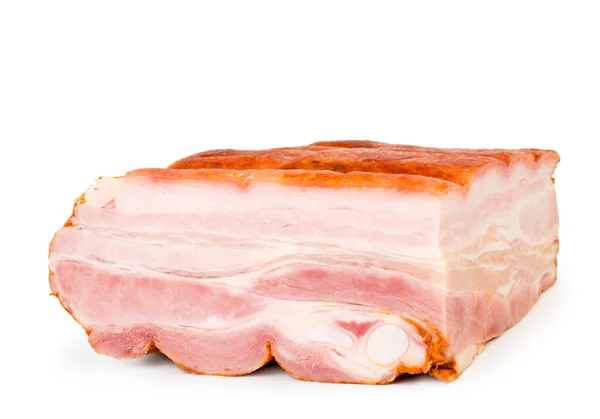 Pedazo de manteca de cerdo de cerca sobre fondo blanco . —  Fotos de Stock