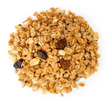 Müsli slayt portre. Üstten görünüm.