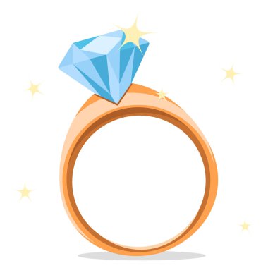 Beyaz arkaplanda pırlanta yüzük.