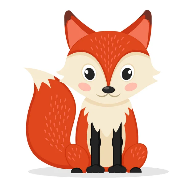 Sly Fox sitting on a white. Wild animal. — Stock Vector