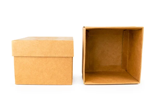 Beyaz, iki karton kutulara izole. — Stok fotoğraf