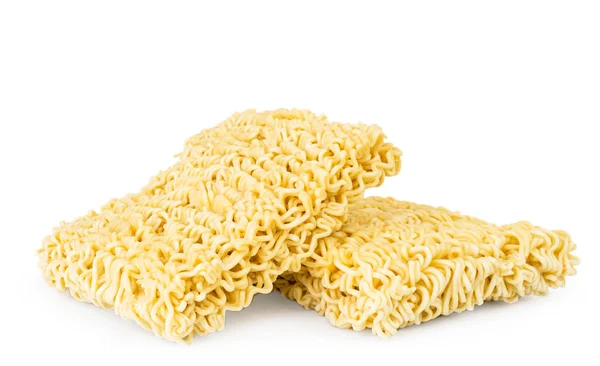 Two pieces of fast food noodles on a white, isolated. — Stock Photo, Image