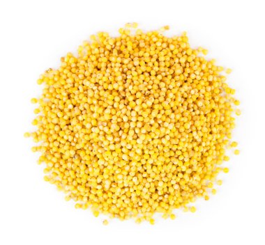 Bir beyaz darı yığını. Üst formu.