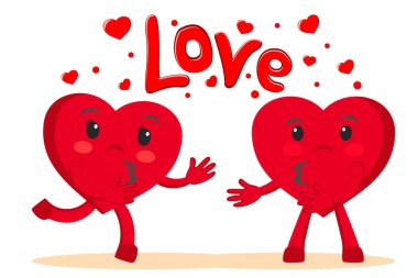 Kalp diğer bir sarılmak için bir beyaz üzerinde çalışır. Sevgililer günü