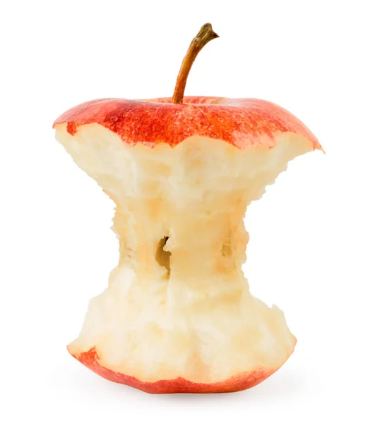 Se comió el primer plano de Apple en un blanco. Aislado . — Foto de Stock