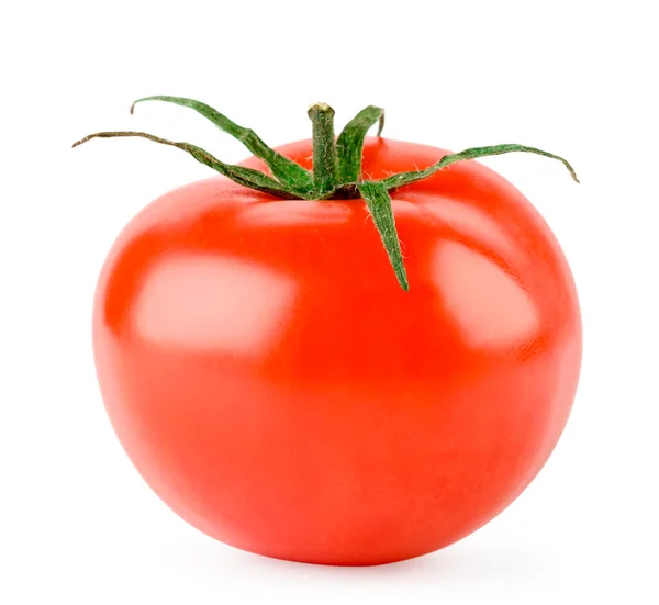 Pomodoro rosso maturo da vicino su un bianco. Isolato . — Foto Stock