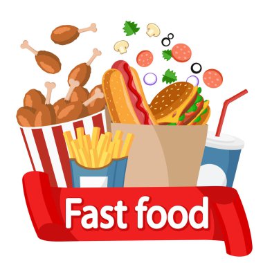 Fast food koleksiyonu, bir beyaz logoları.