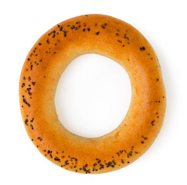 Simit bir beyaz haşhaş tohumu ile. Üst formu.